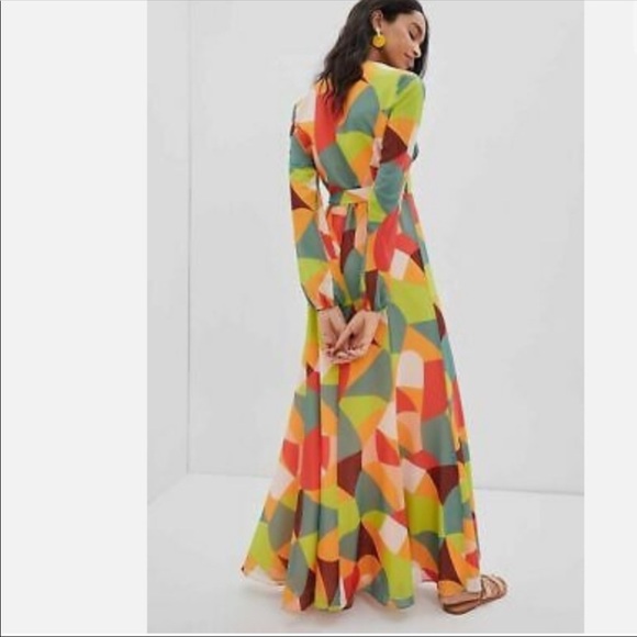 Anthropologie stunning mod wrap maxi dress S - Picture 3 of 11